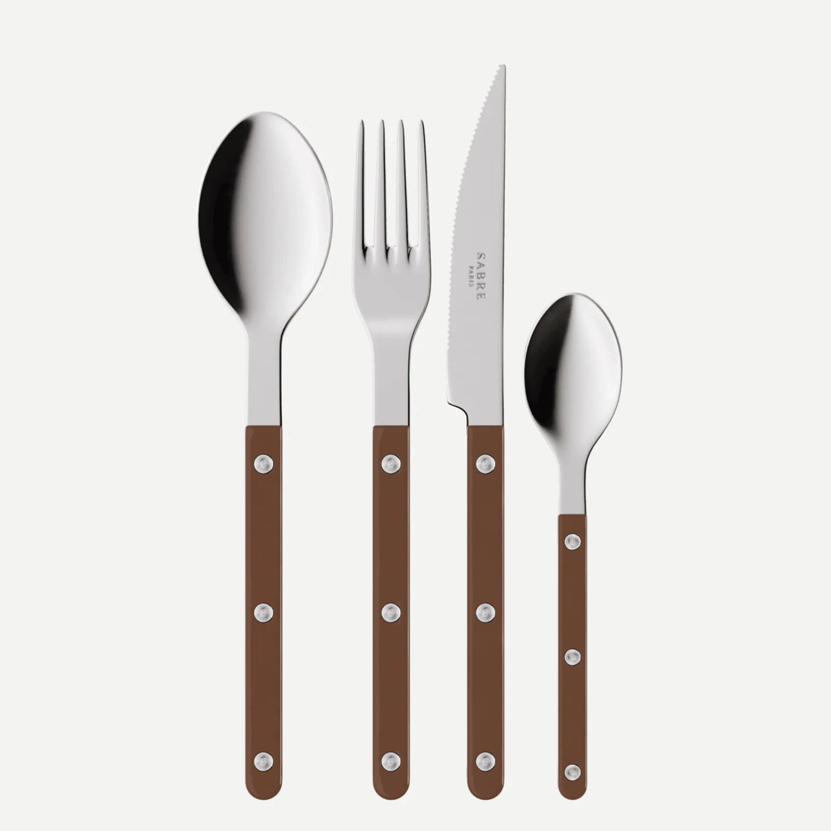 Sabre Paris Bistrot Solid Cutlery 16pc Set ~ Chocolate