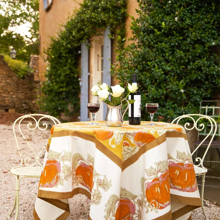 Couleur Nature Tablecloth ~ Pumpkin Orange & Mustard
