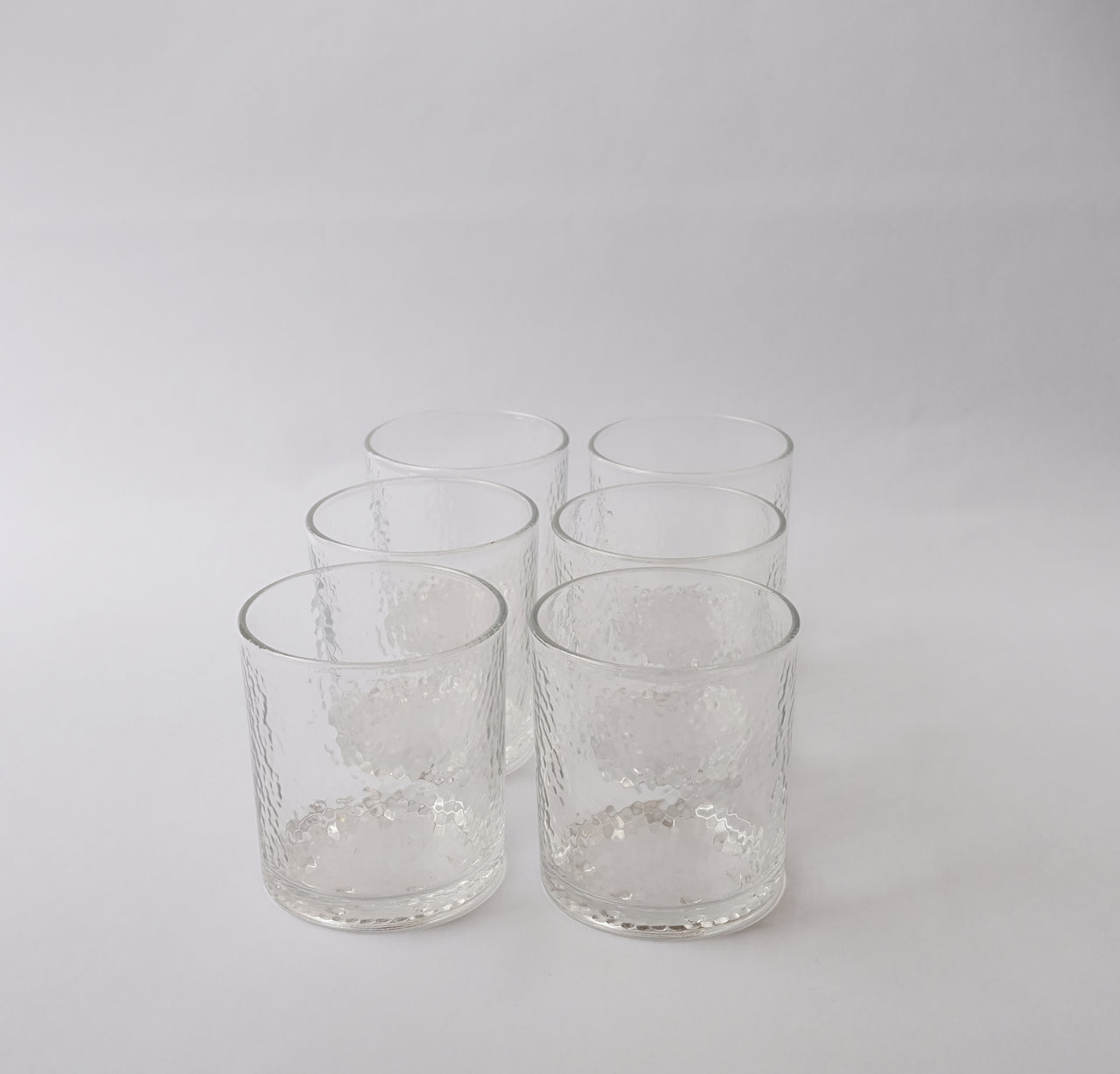 Set of 6 Textured Vintage Water Tumblers