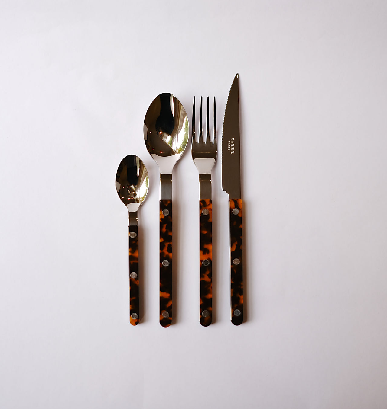 Sabre Paris Bistrot Solid Cutlery 16pc Set - Faux Tortoise