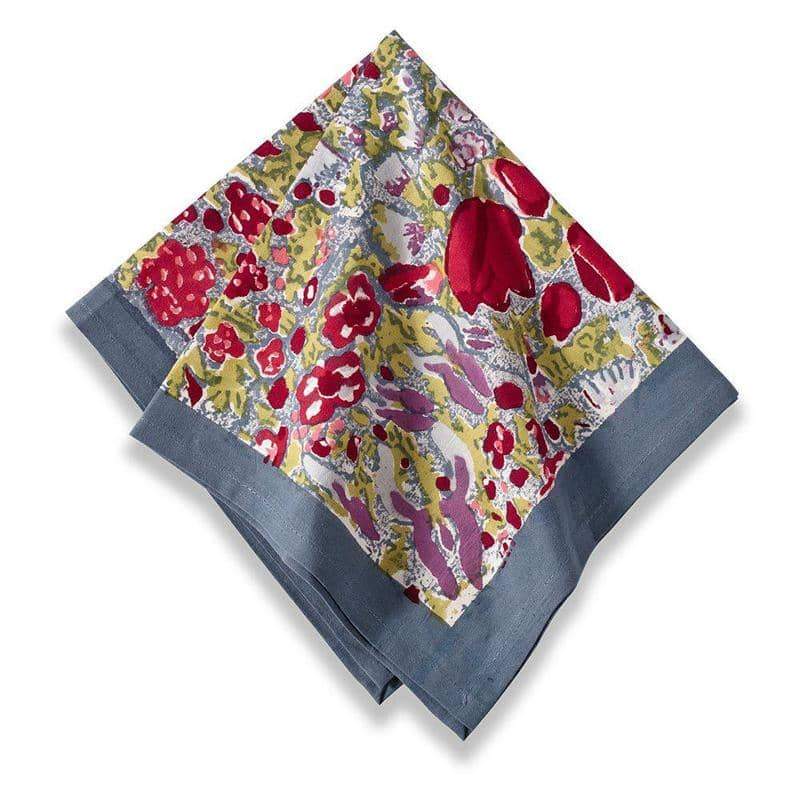 Couleur Nature Napkin ~ Jardin Red & Grey